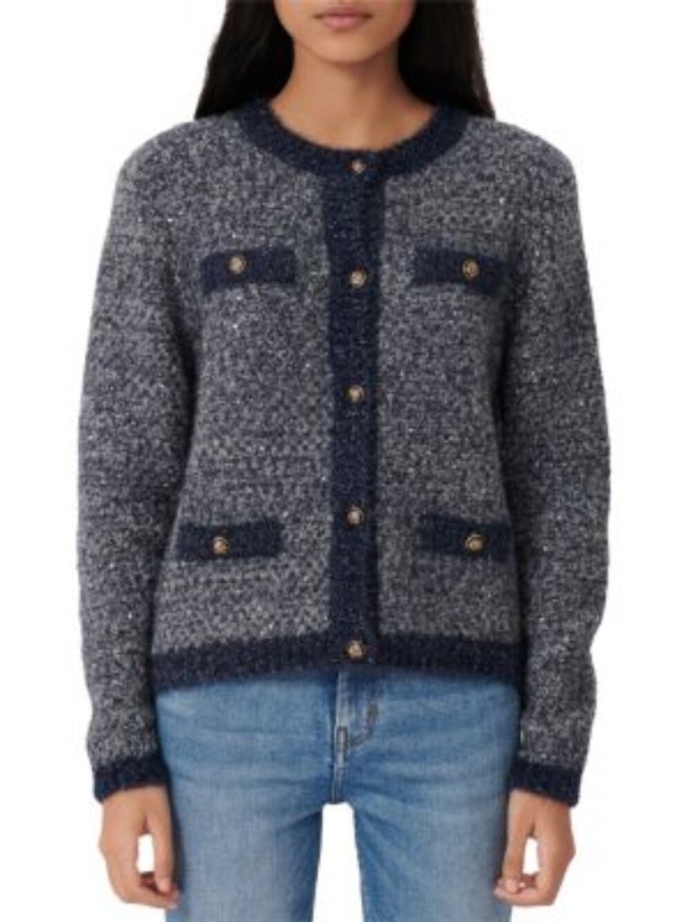 MAJE Mission metallic sequin knit jacket